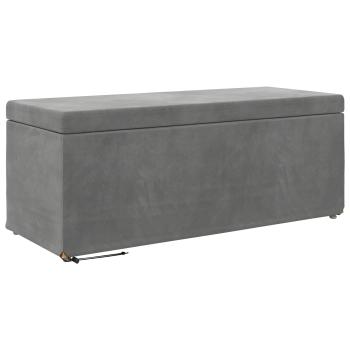 Hocker Dunkelgrau 101 x 41 x 40 cm Samt und Engineering Holz