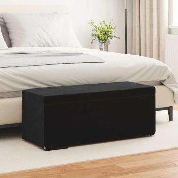 ARDEBO.de - Hocker Schwarz 101 x 41 x 40 cm Samt und Engineering Holz