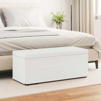 ARDEBO.de - Hocker Wei? 101 x 41 x 40 cm Kunstleder und Engineering Holz