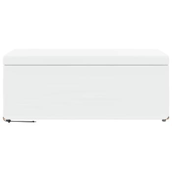 Hocker Wei? 101 x 41 x 40 cm Kunstleder und Engineering Holz