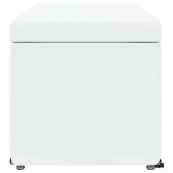 Hocker Wei? 101 x 41 x 40 cm Kunstleder und Engineering Holz