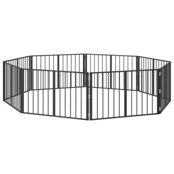 Hundetor 8 stk. Schwarz 100 x 60 cm Verzinkter Stahl