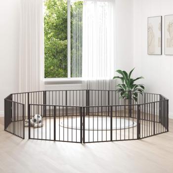 ARDEBO.de - Hundetor 10 stk. Schwarz 100 x 60 cm Verzinkter Stahl