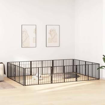 Hundetor 10 stk. Schwarz 100 x 60 cm Verzinkter Stahl