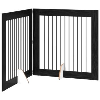 Klappbares Hundetor mit Ständern 2 stk. Schwarz Eichen-Optik