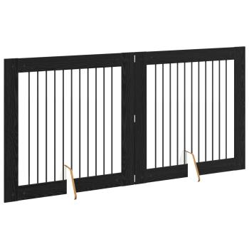 Klappbares Hundetor mit Ständern 2 stk. Schwarz Eichen-Optik