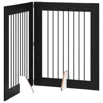 Klappbares Hundetor mit Ständern 2 stk. Schwarz Eichen-Optik