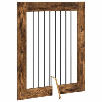 Klappbares Hundetor mit Ständern 4 stk. Räuchereiche 321 cm
