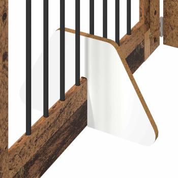 Klappbares Hundetor mit Ständern 4 stk. Altholz 321 cm
