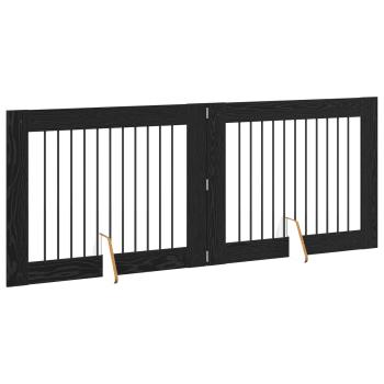 Klappbares Hundetor mit Ständern 2 stk. Schwarz Eichen-Optik