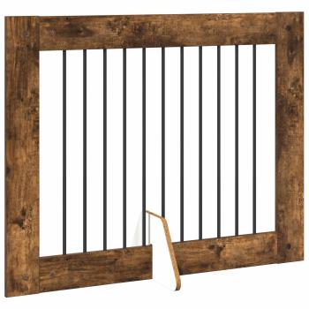 Klappbares Hundetor mit Ständern 2 stk. Räuchereiche 200,5 cm