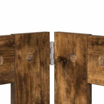 Klappbares Hundetor mit Ständern 2 stk. Räuchereiche 200,5 cm