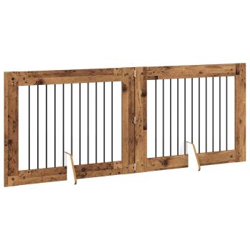 Klappbares Hundetor mit Ständern 2 stk. Altholz 200,5 cm