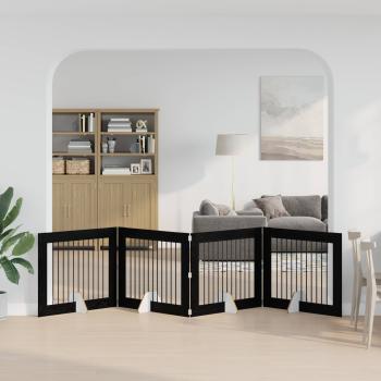 ARDEBO.de - Klappbares Hundetor mit Ständern 4 stk. Schwarz Eichen-Optik