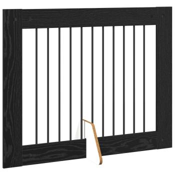Klappbares Hundetor mit Ständern 4 stk. Schwarz Eichen-Optik