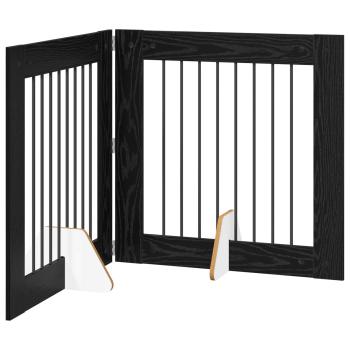 Klappbares Hundetor mit Ständern 2 stk. Schwarz Eichen-Optik