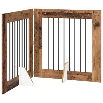 Klappbares Hundetor mit Ständern 2 stk. Altholz 160,5 cm