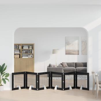 ARDEBO.de - Klappbares Hundetor mit Ständern 6 stk. Schwarz Eichen-Optik