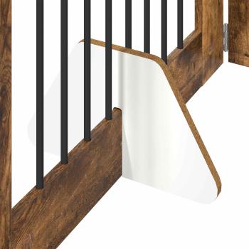 Klappbares Hundetor mit Ständern 6 stk. Räuchereiche 482 cm
