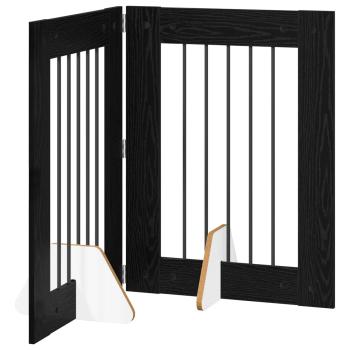 Klappbares Hundetor mit Ständern 2 stk. Schwarz Eichen-Optik
