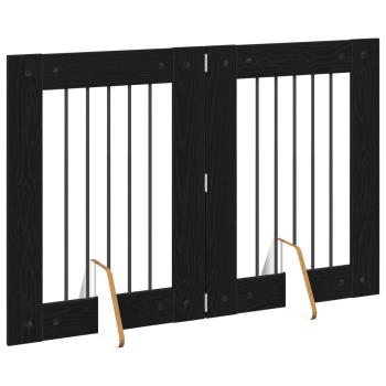 Klappbares Hundetor mit Ständern 2 stk. Schwarz Eichen-Optik