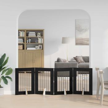ARDEBO.de - Klappbares Hundetor mit Ständern 4 stk. Schwarz Eichen-Optik