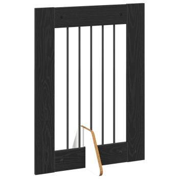 Klappbares Hundetor mit Ständern 4 stk. Schwarz Eichen-Optik