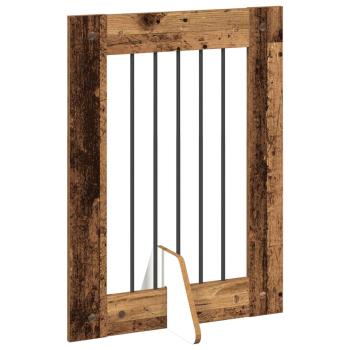 Klappbares Hundetor mit Ständern 4 stk. Altholz 241 cm