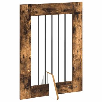 Klappbares Hundetor mit Ständern 6 stk. Räuchereiche 362 cm