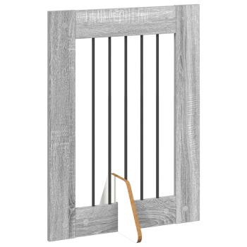 Klappbares Hundetor mit Ständern 6 stk. Sonoma-Grau 362 cm