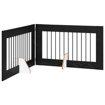 Klappbares Hundetor mit Ständern 2 stk. Schwarz Eichen-Optik