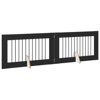 Klappbares Hundetor mit Ständern 2 stk. Schwarz Eichen-Optik