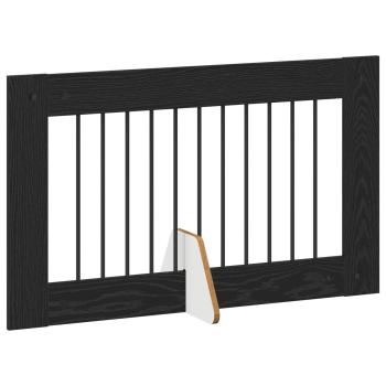 Klappbares Hundetor mit Ständern 2 stk. Schwarz Eichen-Optik