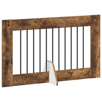 Klappbares Hundetor mit Ständern 2 stk. Räuchereiche 200,5 cm