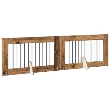 Klappbares Hundetor mit Ständern 2 stk. Altholz 200,5 cm