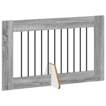 Klappbares Hundetor mit Ständern 4 stk. Sonoma-Grau 401 cm