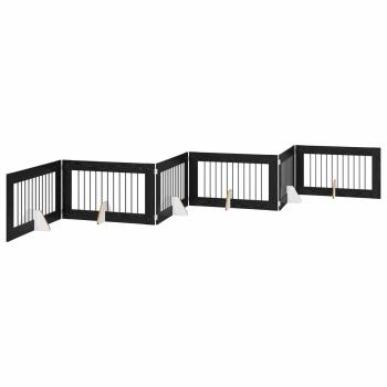 Klappbares Hundetor mit Ständern 6 stk. Schwarz Eichen-Optik
