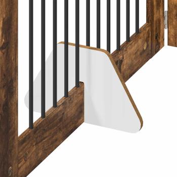 Klappbares Hundetor mit Ständern 6 stk. Räuchereiche 602 cm