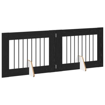 Klappbares Hundetor mit Ständern 2 stk. Schwarz Eichen-Optik