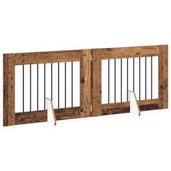 Klappbares Hundetor mit Ständern 2 stk. Altholz 160,5 cm
