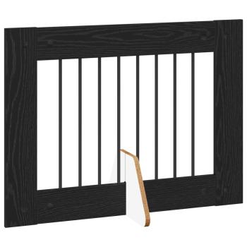 Klappbares Hundetor mit Ständern 4 stk. Schwarz Eichen-Optik