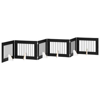 Klappbares Hundetor mit Ständern 6 stk. Schwarz Eichen-Optik