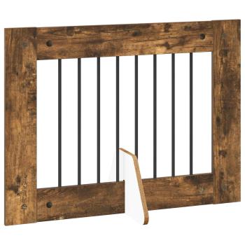 Klappbares Hundetor mit Ständern 6 stk. Räuchereiche 482 cm