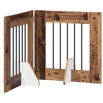 Klappbares Hundetor mit Ständern 2 stk. Altholz 120,5 cm