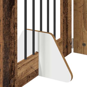 Klappbares Hundetor mit Ständern 8 stk. Altholz 60 cm