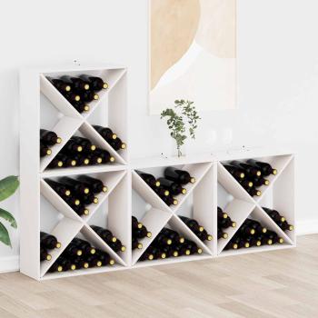 ARDEBO.de - Weinregal 4 Stk. Wei? 62 x 25 x 62 cm Massives Kiefernholz