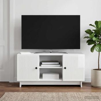 ARDEBO.de - TV-Schränk 102 x 34,5 x 50 cm Hochglanz Weiß Holzwerkstoff