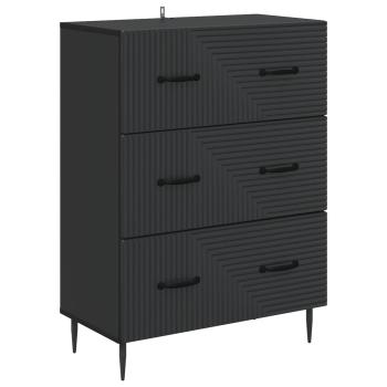 Schubladenschrank 66 x 34,5 x 89,5 cm Holzwerkstoff Schwarz