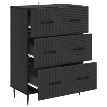 Schubladenschrank 66 x 34,5 x 89,5 cm Holzwerkstoff Schwarz