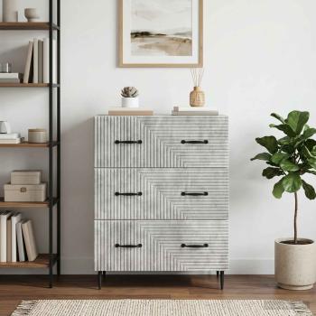 ARDEBO.de - Schubladenschrank 66 x 34,5 x 89,5 cm Holzwerkstoff Betongrau